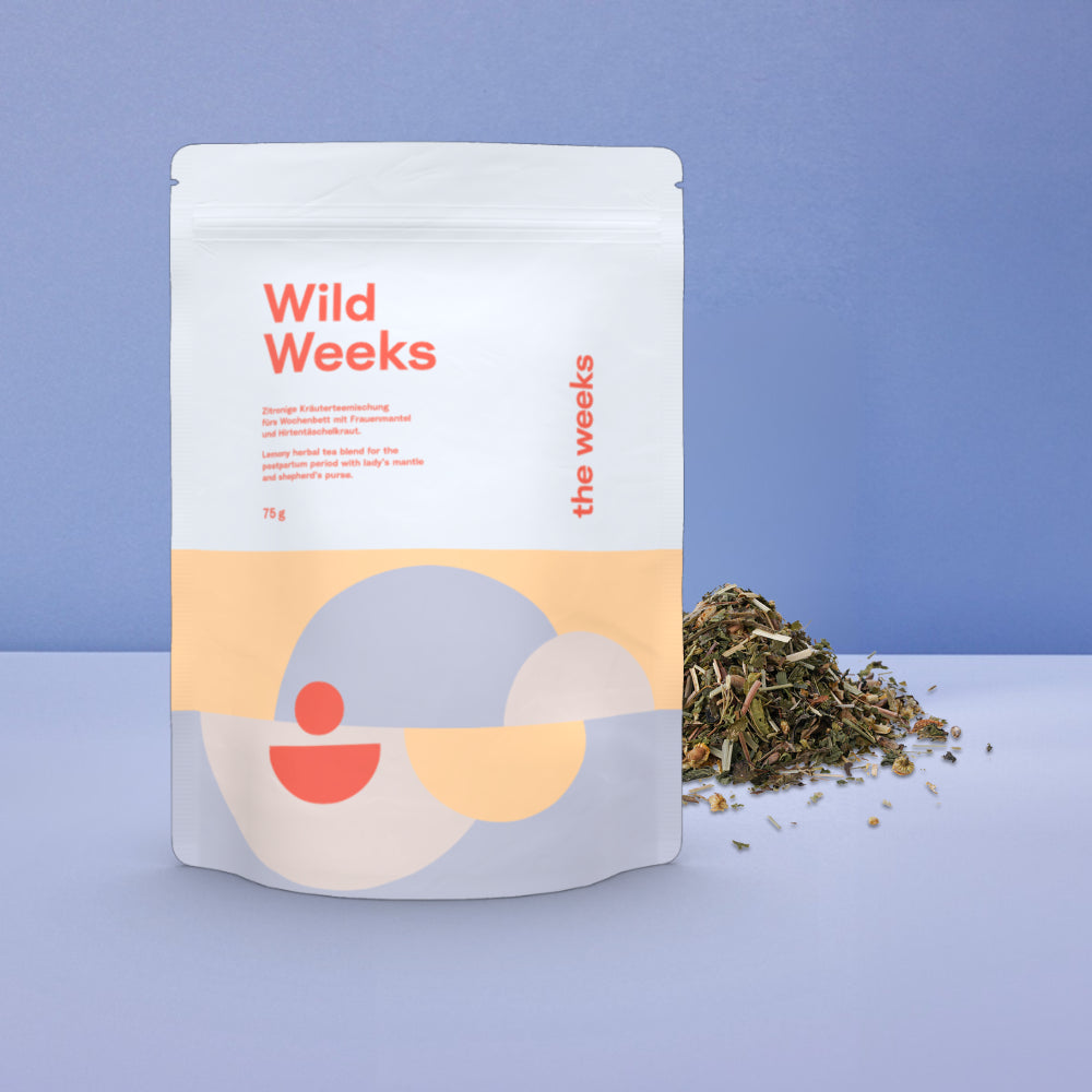 Verpackung des Wochenbett-Tees von the weeks